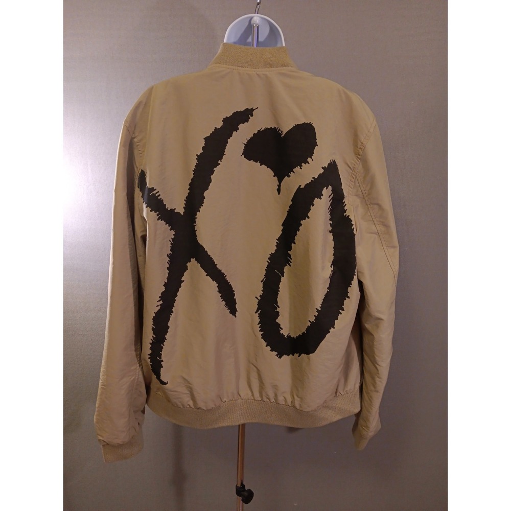 The Weeknd x H&M XO Bomber Jacket Khaki Beige Size Medium Unisex Y2K